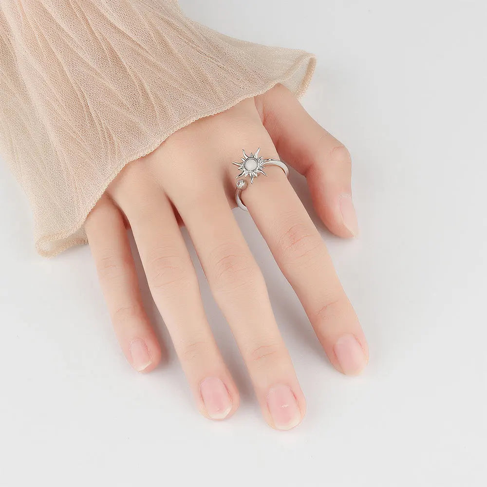 Sun & Star Fidget Ring – Stainless Steel