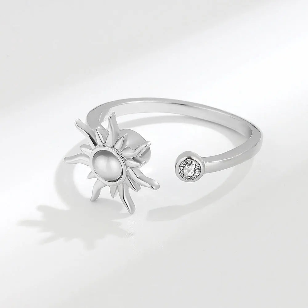 Sun & Star Fidget Ring – Stainless Steel
