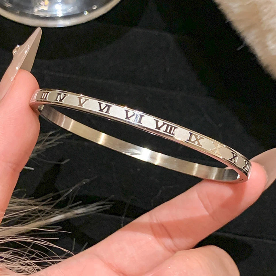 Women's Sparkling Zirconia Stainless Steel Stackable Bangle Set Gift