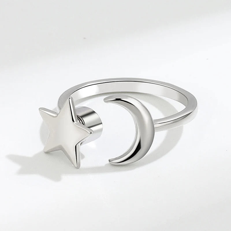 Sun & Star Fidget Ring – Stainless Steel