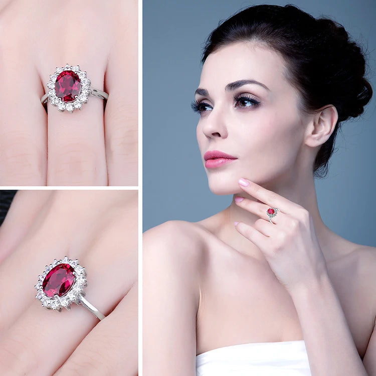 Royal Elegance Princess Diana Inspired Blue Sapphire Ring in 925 Sterling Silver with Natural Gemstones