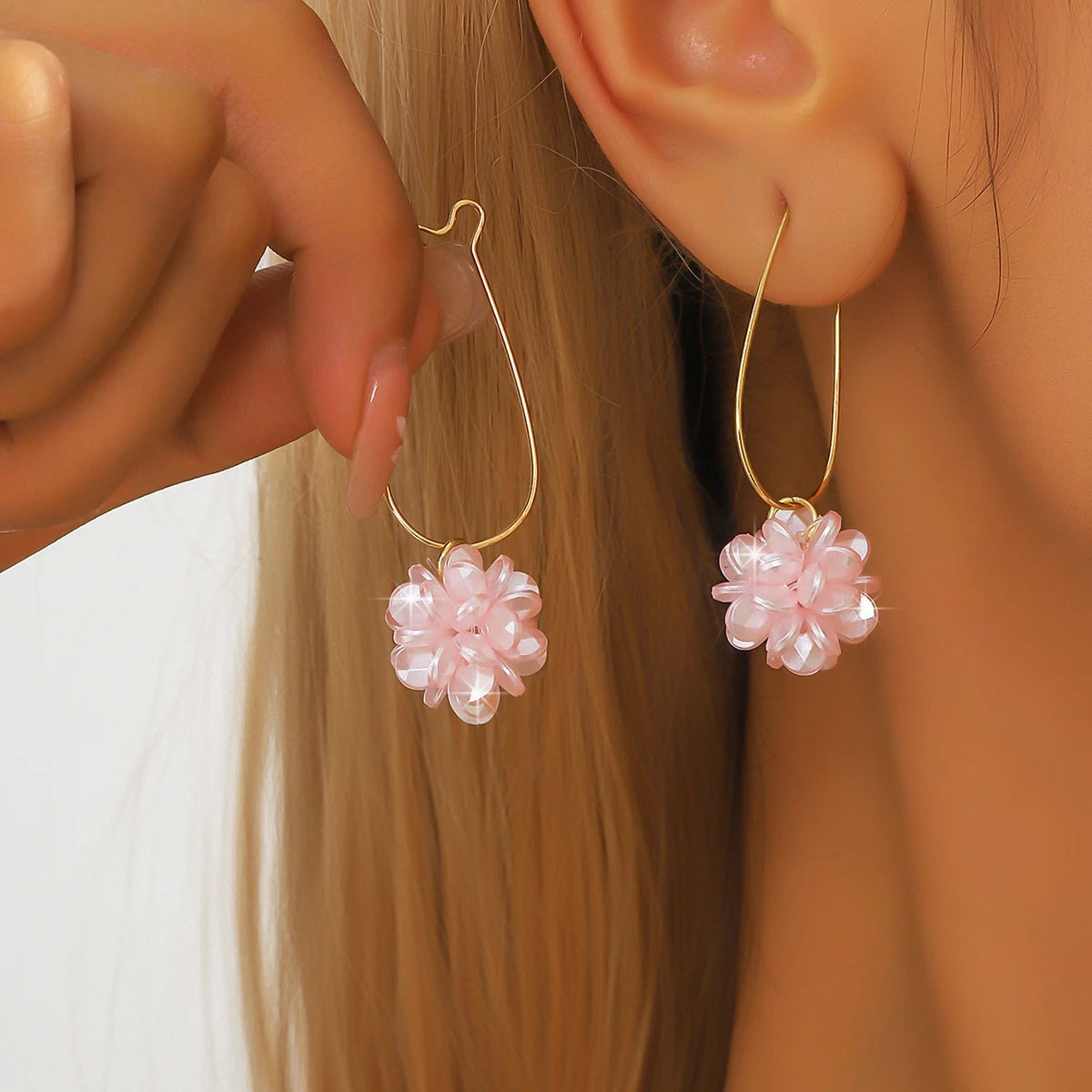 2PC Fashion Pearl Blossom Drop Earrings Party Carnival Holiday Gift