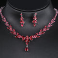 Women's CZ Stud Earrings Necklace Jewelry Set Wedding Party Gift