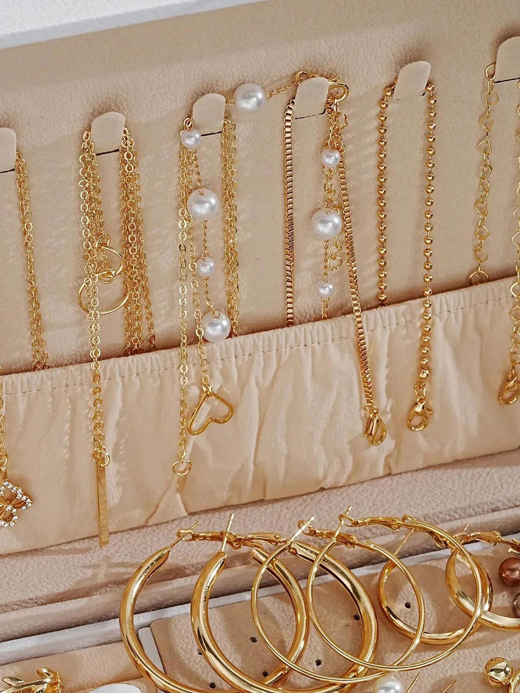 Women's 86pcs Pearl Multi-Layer Necklace Earrings Ring Jewelry Set (No Box)