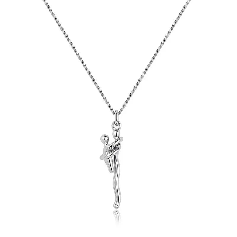 Mother Child Hug Pendant Two-Tone Detachable Necklace Family Gift