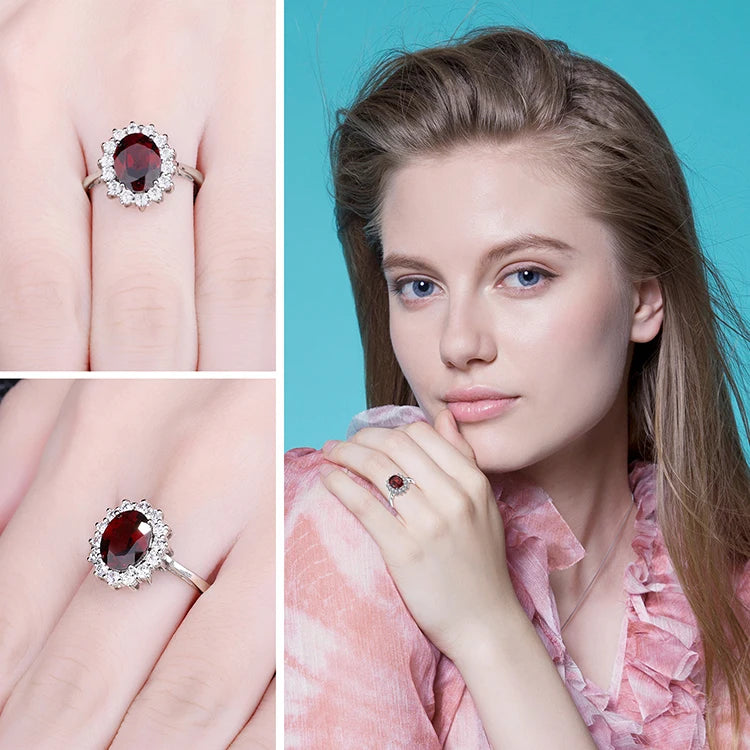 Royal Elegance Princess Diana Inspired Blue Sapphire Ring in 925 Sterling Silver with Natural Gemstones