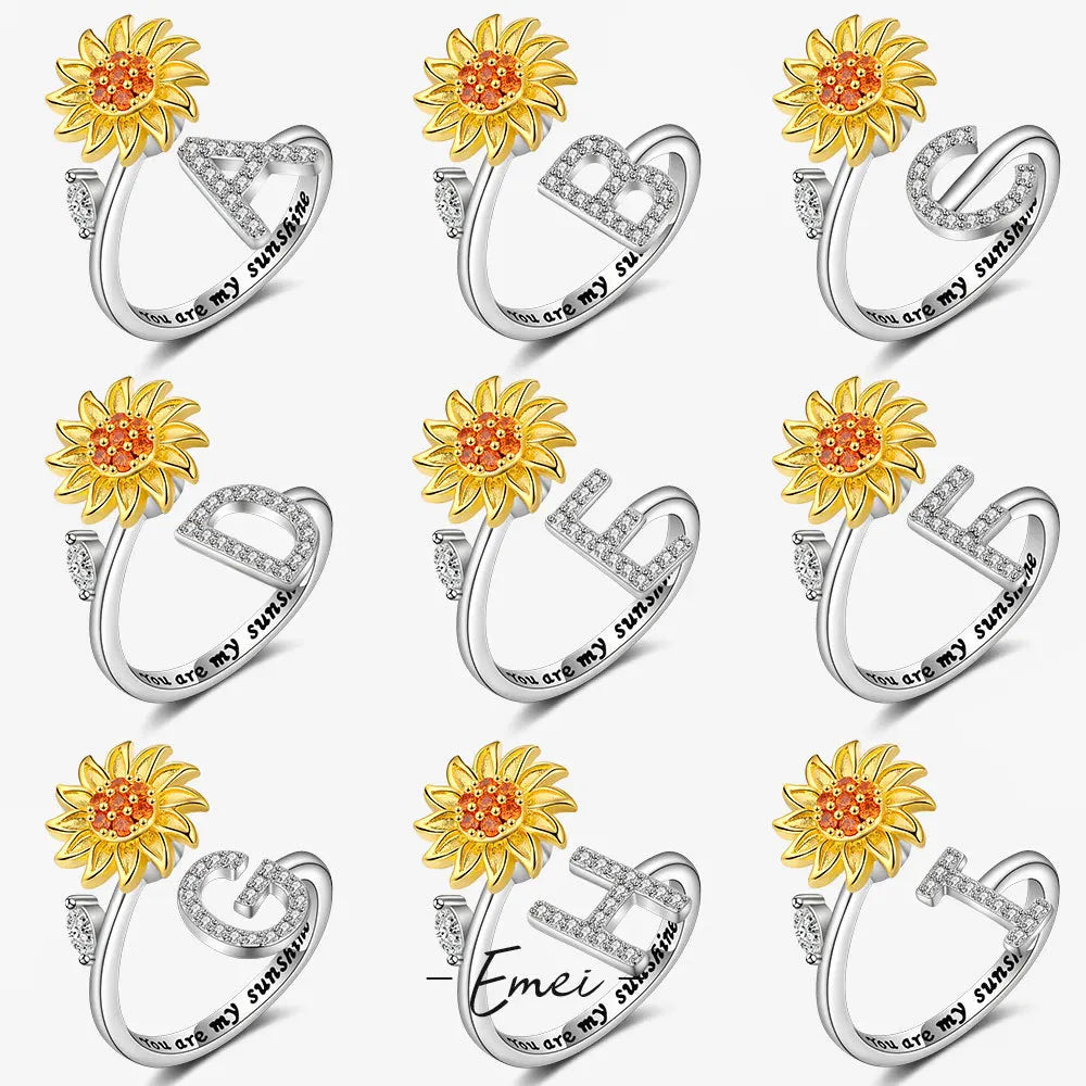 Sun & Star Fidget Ring – Stainless Steel