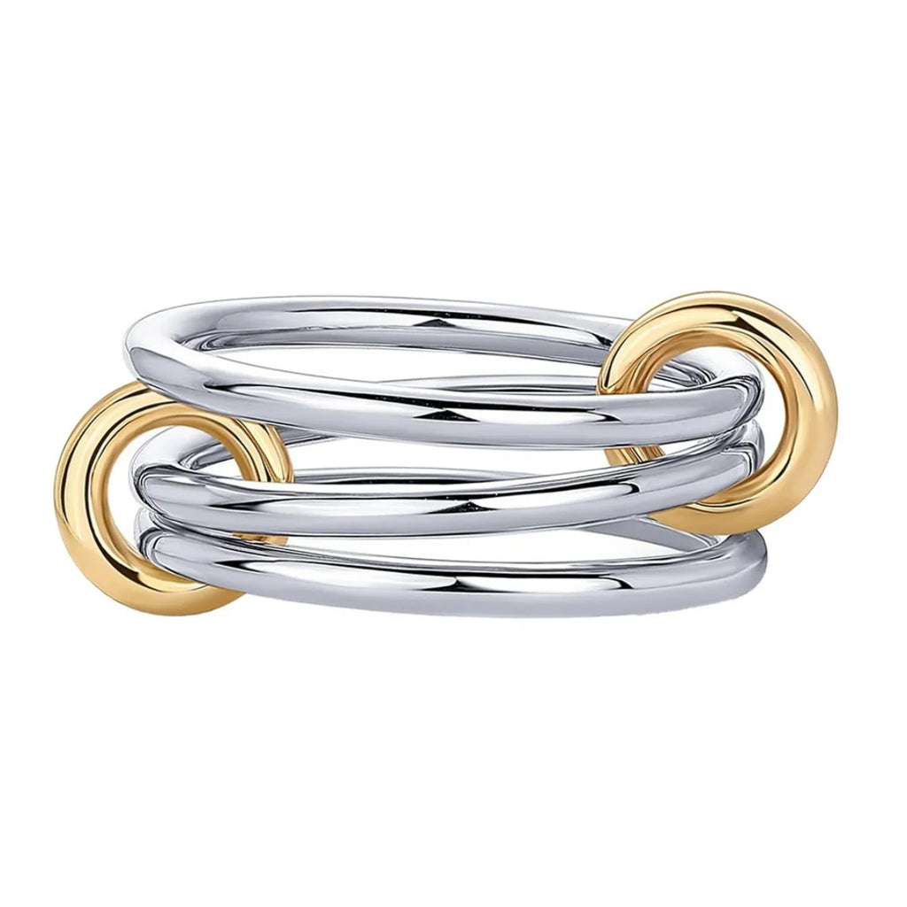 Women's Two-Color Copper Ring Set Hypoallergenic Stackable Jewelry
