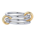 Women's Two-Color Copper Ring Set Hypoallergenic Stackable Jewelry