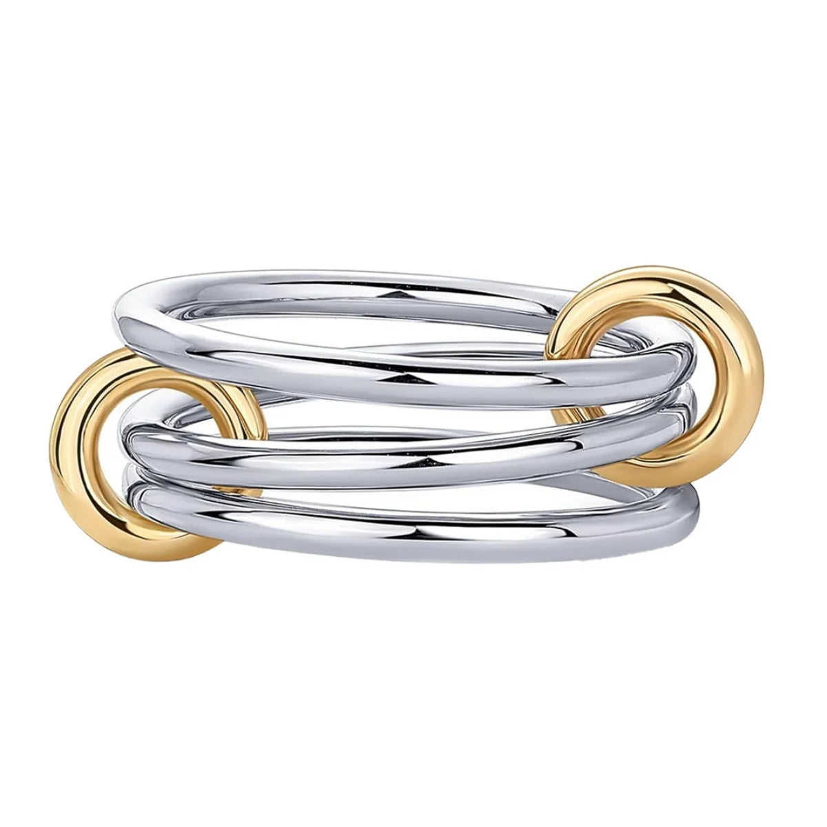 Women's Two-Color Copper Ring Set Hypoallergenic Stackable Jewelry