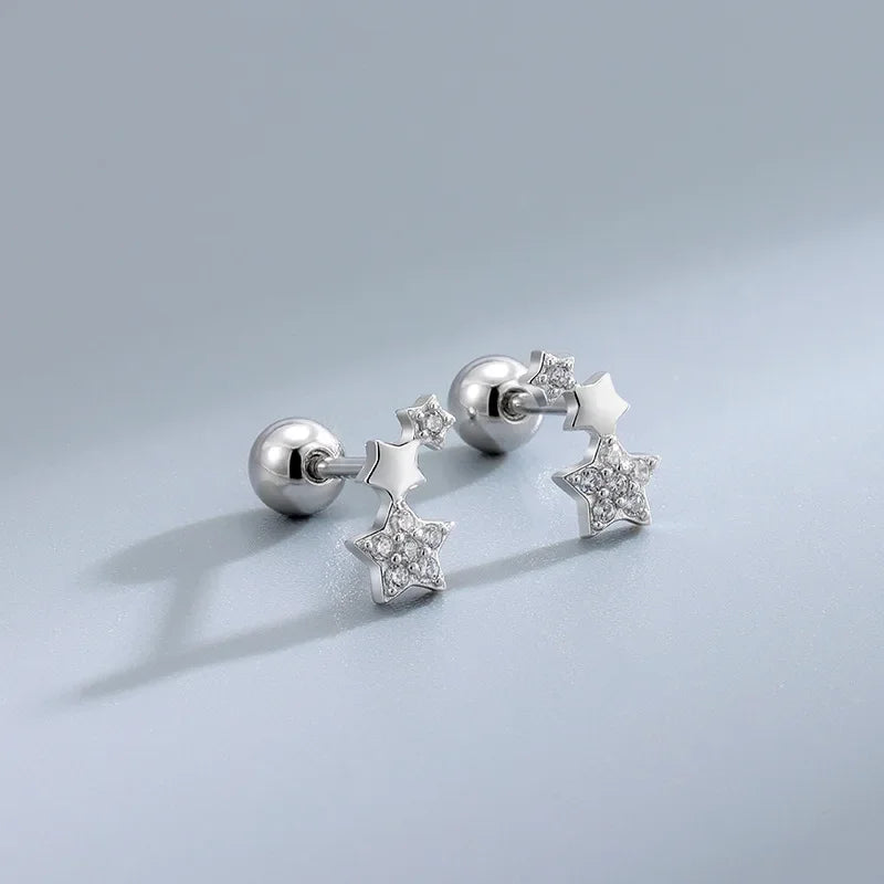 Fashion Heart Stud Earrings Women Hypoallergenic Cartilage Piercing