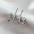 Korean Double Row Irregular U-Shape Gold Piercing Earrings Women