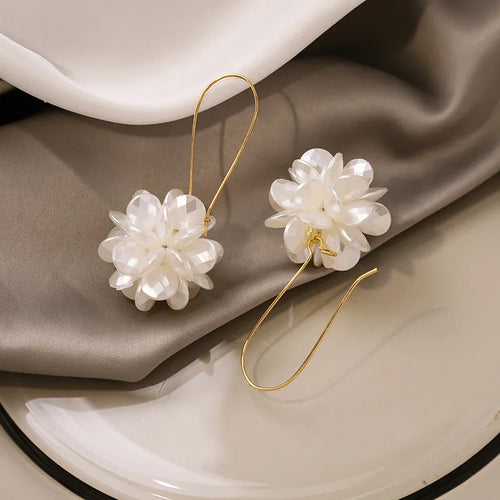 2PC Fashion Pearl Blossom Drop Earrings Party Carnival Holiday Gift