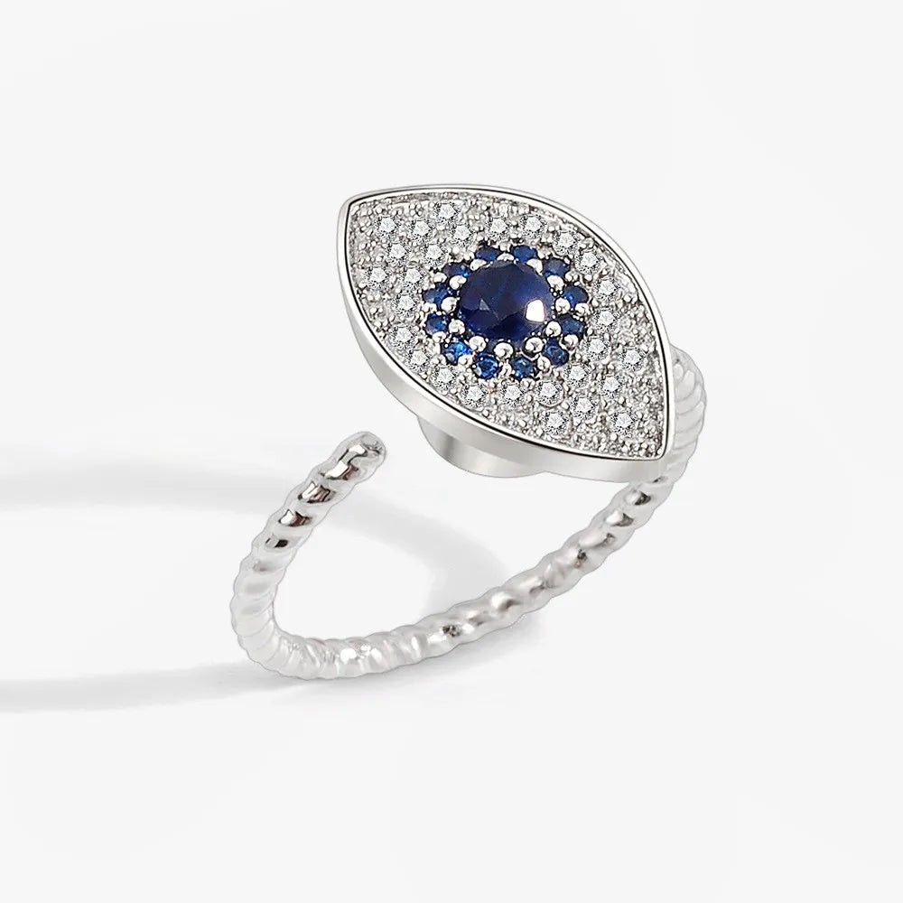 Anti-Stress Crystal Flower Spinner Ring Women Wedding Jewelry Gift