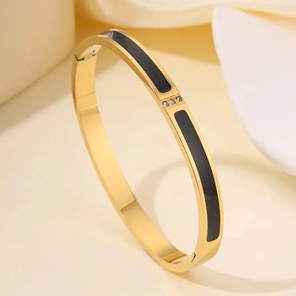 Women's Sparkling Zirconia Stainless Steel Stackable Bangle Set Gift
