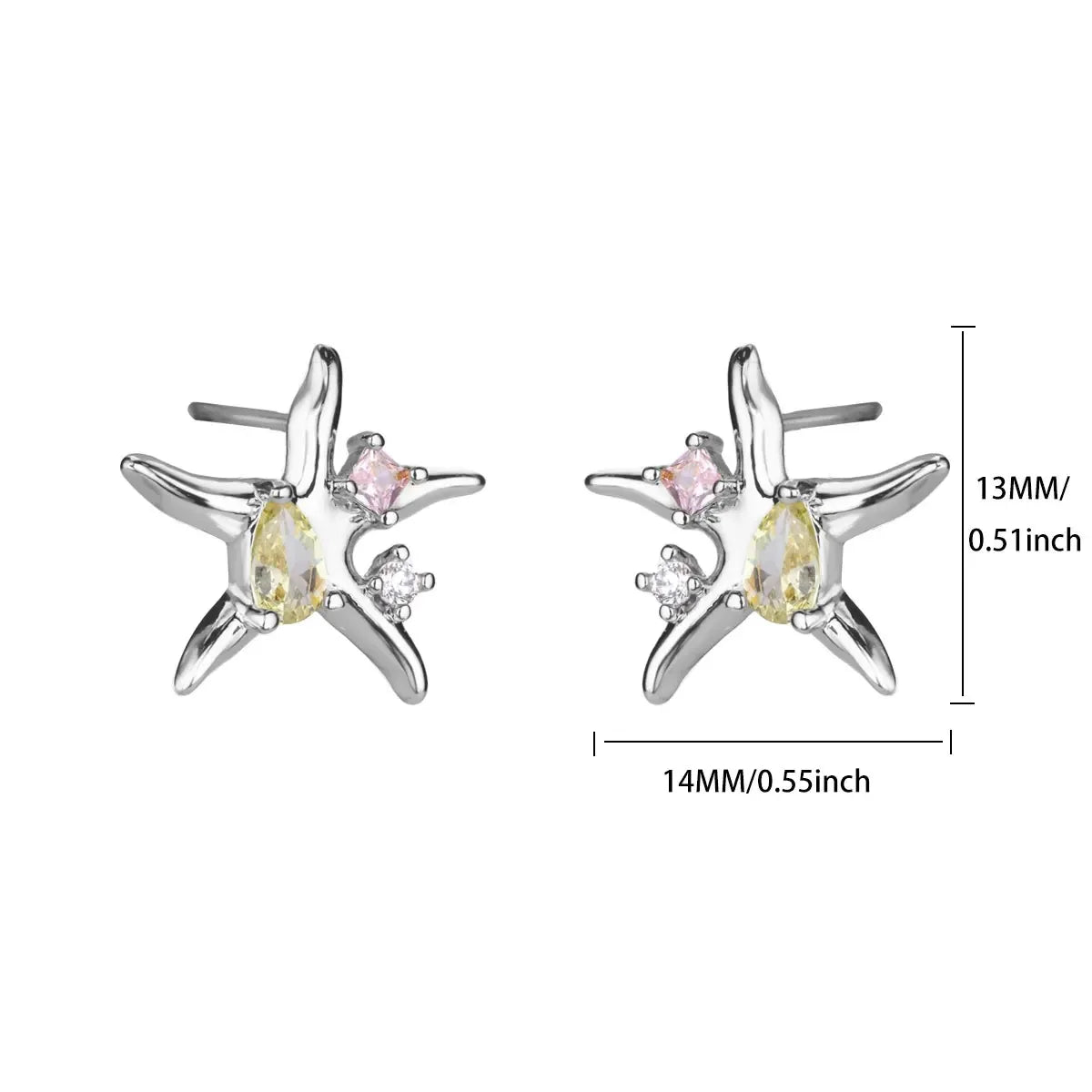 Vintage Starfish Star Stud Earrings Women Ocean Jewelry Gift