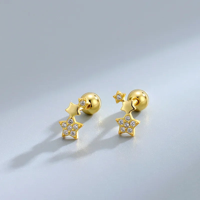 Fashion Heart Stud Earrings Women Hypoallergenic Cartilage Piercing
