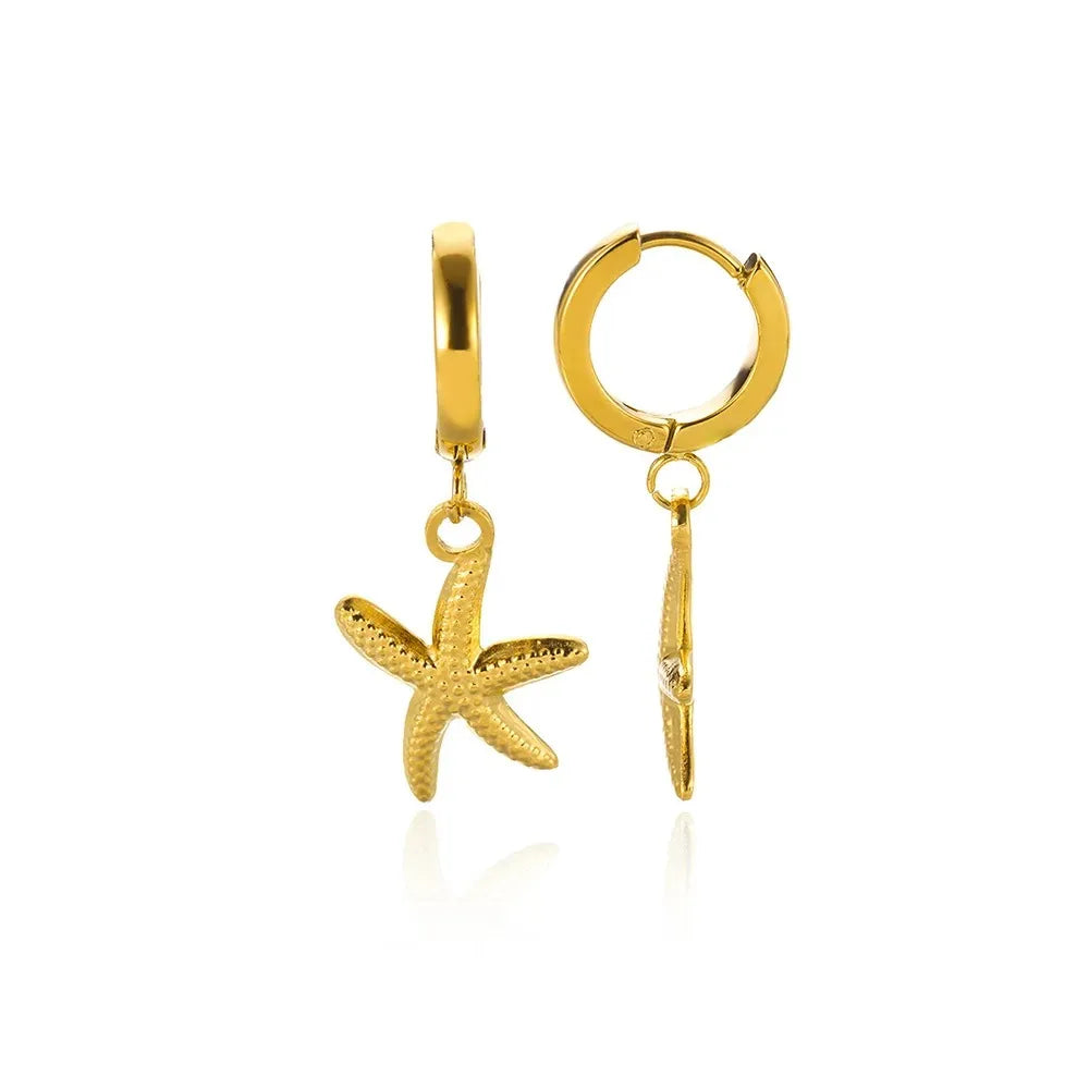 Vintage Starfish Star Stud Earrings Women Ocean Jewelry Gift