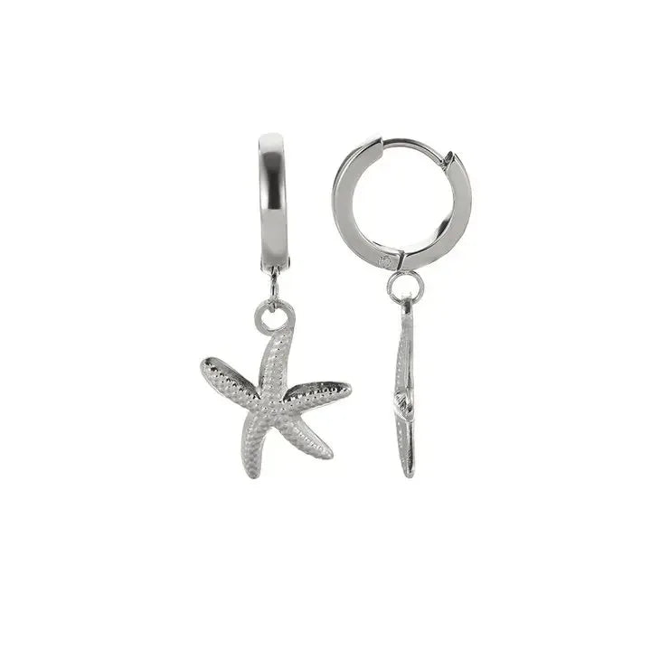 Vintage Starfish Star Stud Earrings Women Ocean Jewelry Gift