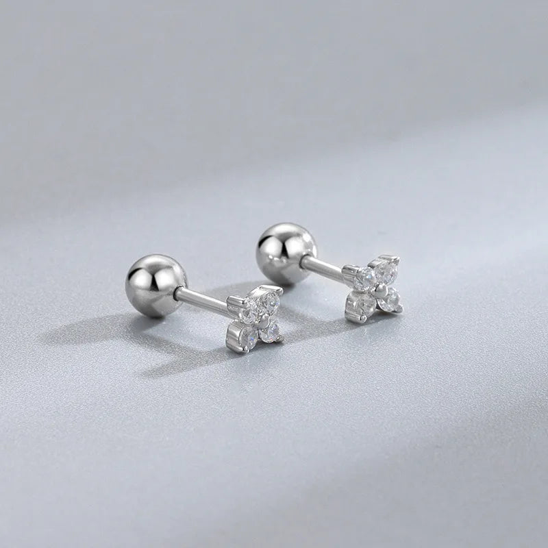 Fashion Heart Stud Earrings Women Hypoallergenic Cartilage Piercing