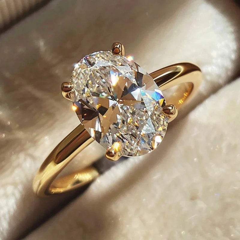 Women's 925 Silver 1-8CT Zircon Wedding Band Engagement Ring