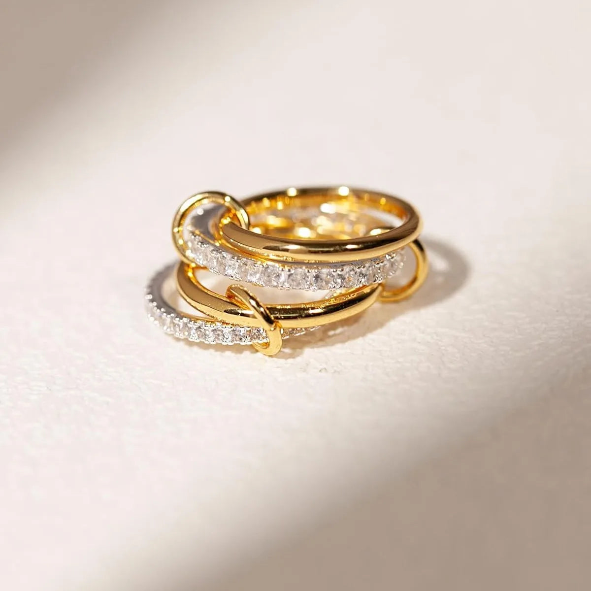 Women's Two-Color Copper Ring Set Hypoallergenic Stackable Jewelry