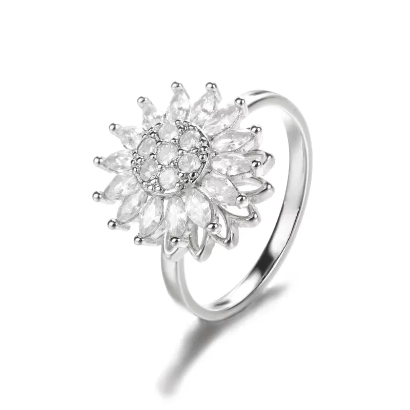 Sun & Star Fidget Ring – Stainless Steel
