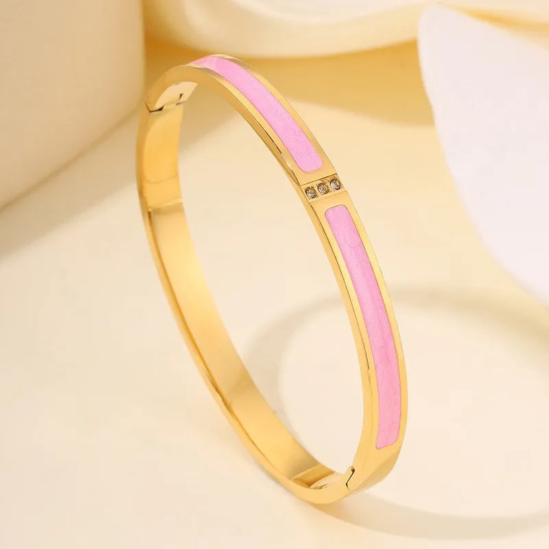 Women's Sparkling Zirconia Stainless Steel Stackable Bangle Set Gift