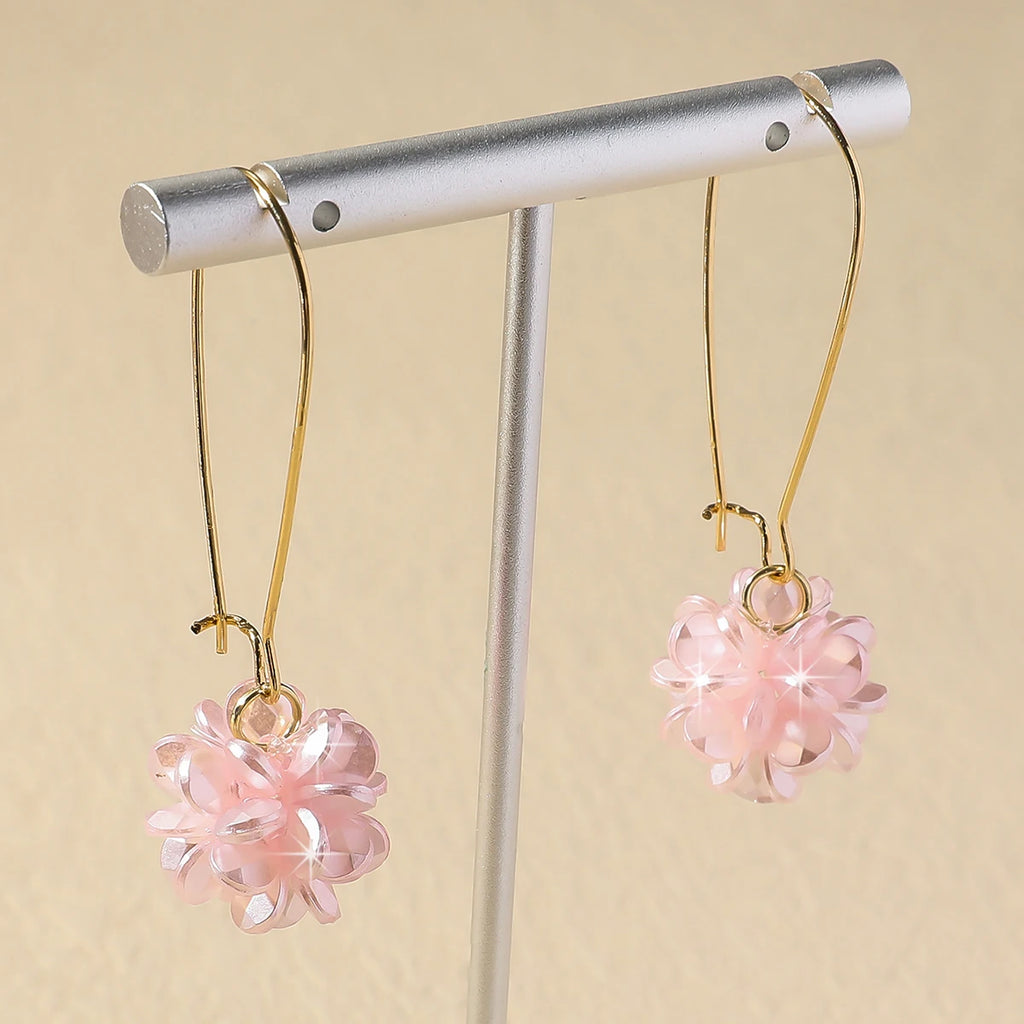 2PC Fashion Pearl Blossom Drop Earrings Party Carnival Holiday Gift