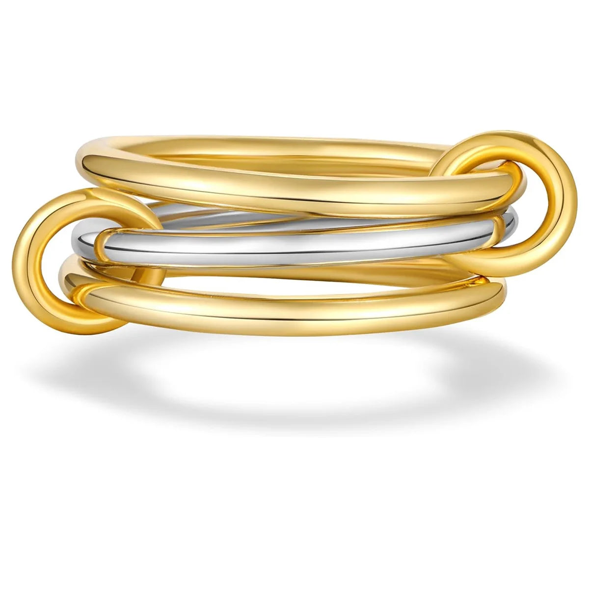 Women's Two-Color Copper Ring Set Hypoallergenic Stackable Jewelry