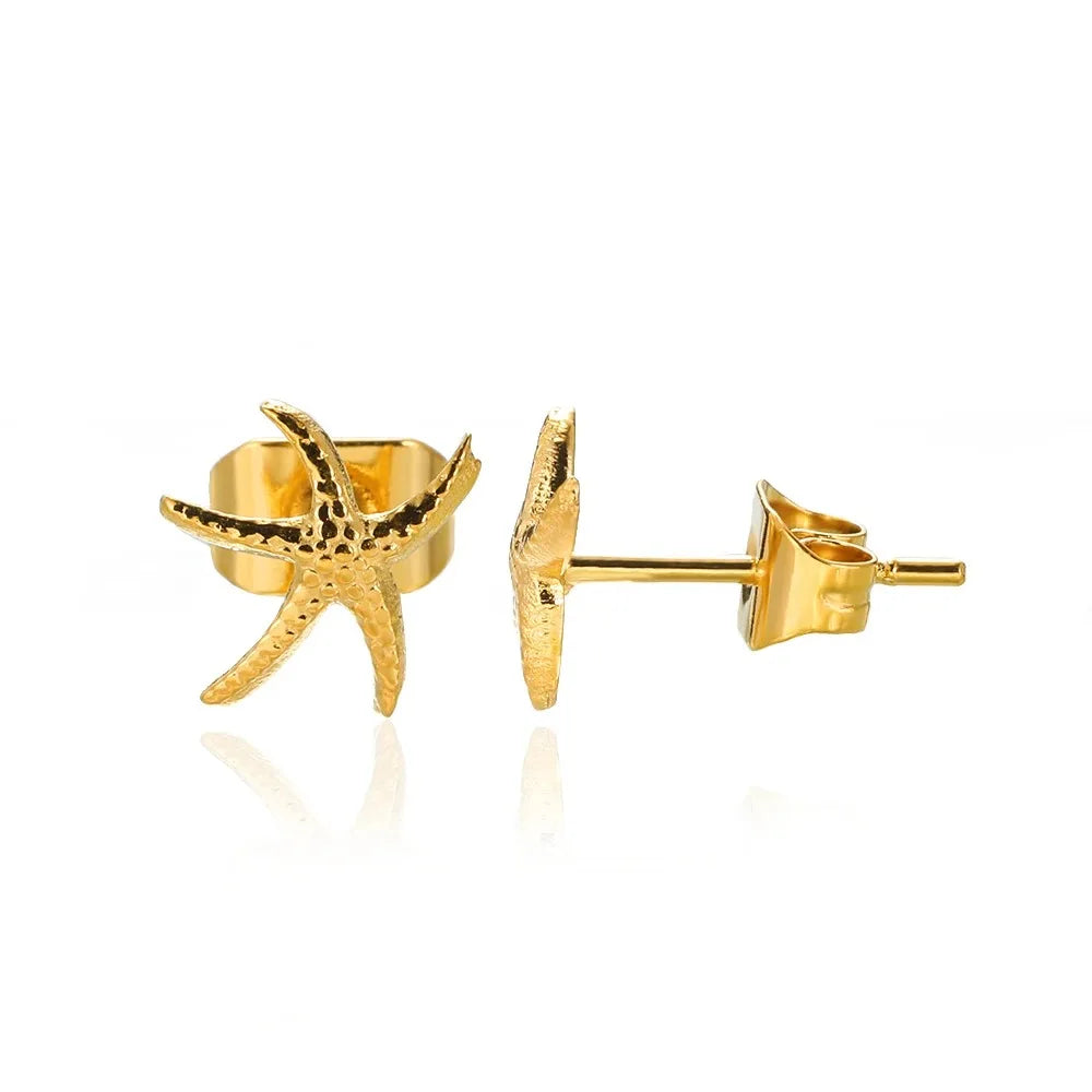 Vintage Starfish Star Stud Earrings Women Ocean Jewelry Gift