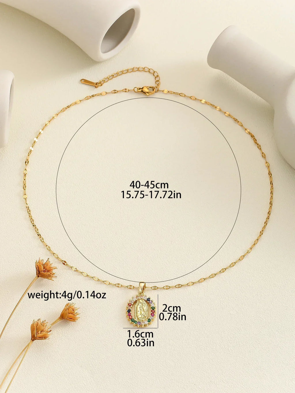 Fashion Micro Inlaid Zircon Virgin Mary Star Pendant Necklace Women
