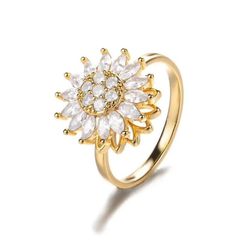 Sun & Star Fidget Ring – Stainless Steel
