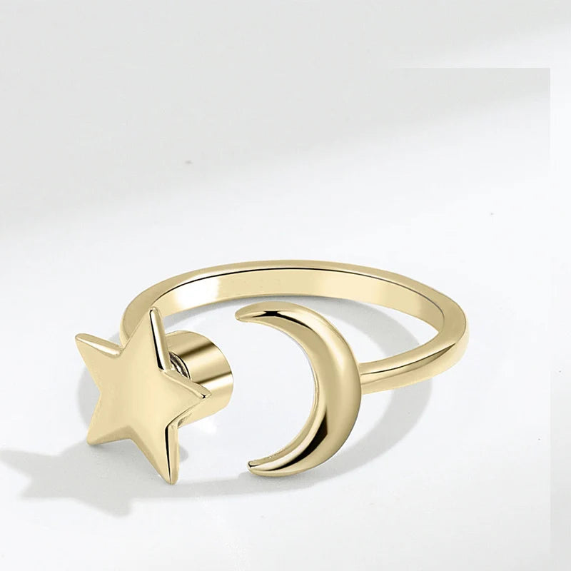Sun & Star Fidget Ring – Stainless Steel