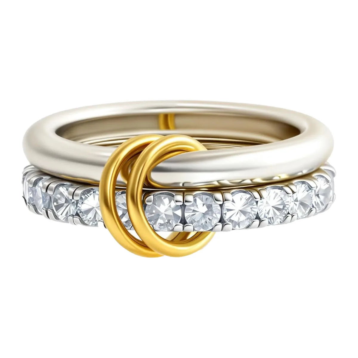 Women's Two-Color Copper Ring Set Hypoallergenic Stackable Jewelry