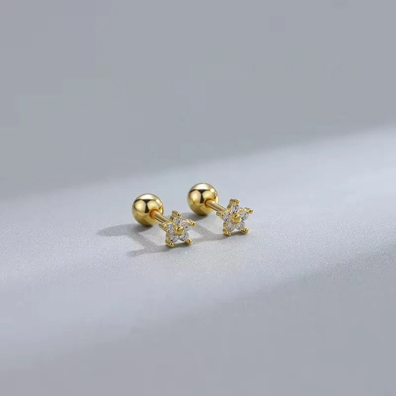 Fashion Heart Stud Earrings Women Hypoallergenic Cartilage Piercing