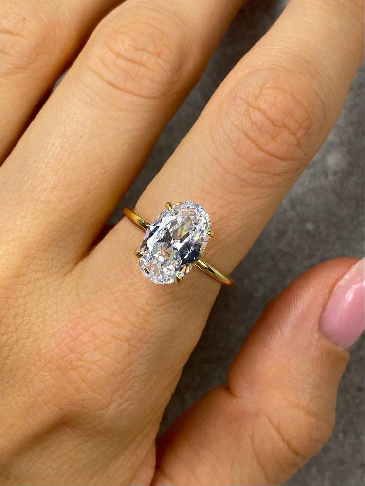 Women's 925 Silver 1-8CT Zircon Wedding Band Engagement Ring