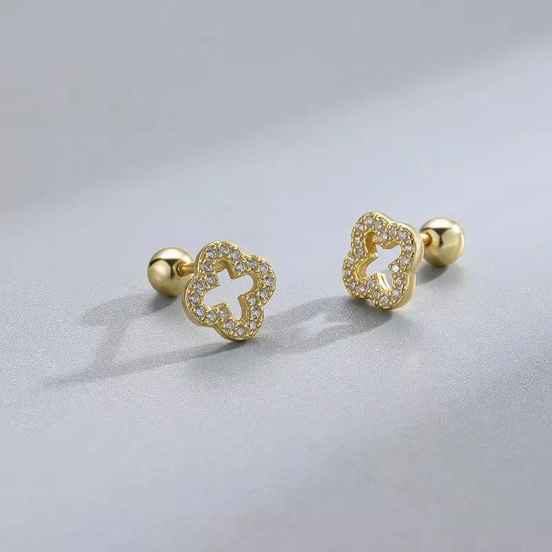 Fashion Heart Stud Earrings Women Hypoallergenic Cartilage Piercing