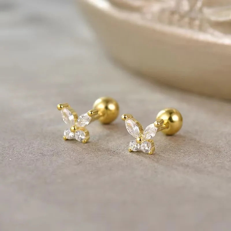 Fashion Heart Stud Earrings Women Hypoallergenic Cartilage Piercing