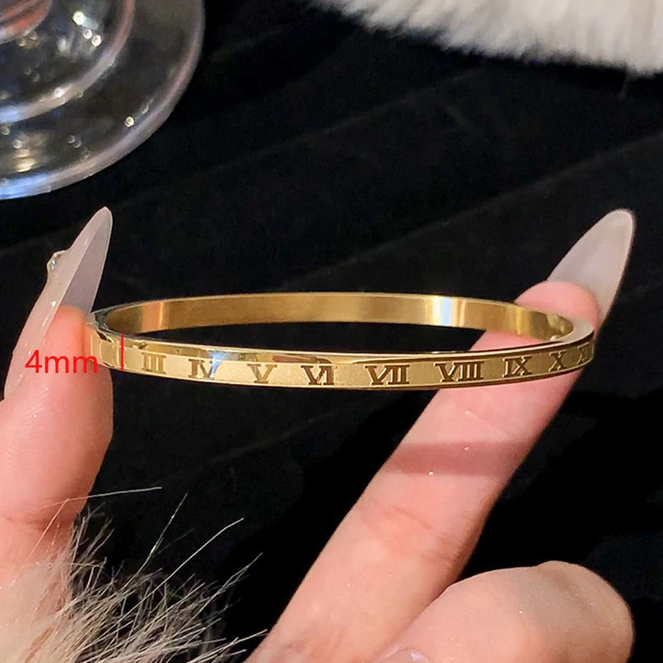 Women's Sparkling Zirconia Stainless Steel Stackable Bangle Set Gift