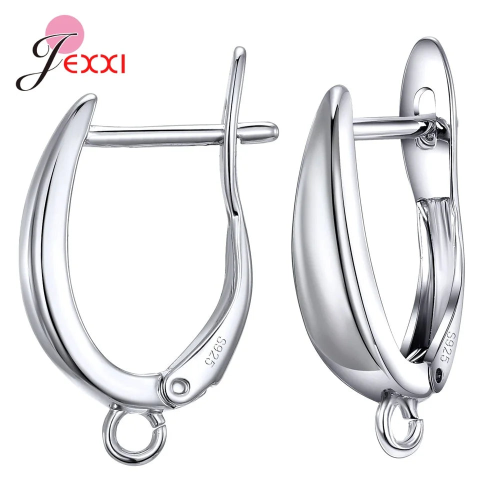 Sterling Silver 925 DIY Earring Findings Women Jewelry Component