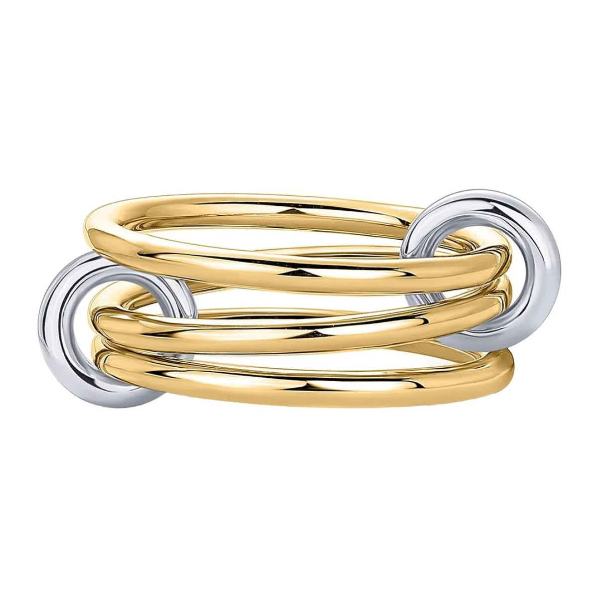 Women's Two-Color Copper Ring Set Hypoallergenic Stackable Jewelry
