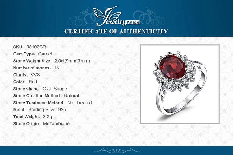 Royal Elegance Princess Diana Inspired Blue Sapphire Ring in 925 Sterling Silver with Natural Gemstones